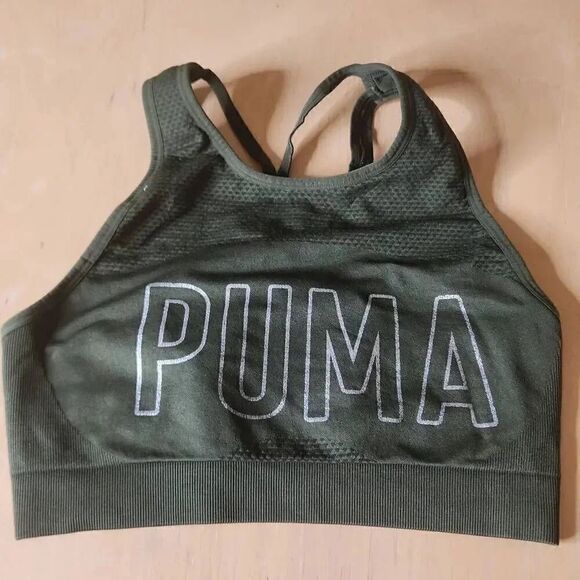 Puma Other - Puma olive green high neck sports bra size L